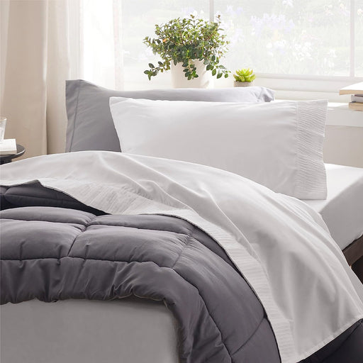 Bedsure Twin Sheets Set - Soft 1800 Twin Bed Sheets for Boys and Girls, 3 Pieces Hotel Luxury White Sheets Twin, Easy Care Polyester Microfiber Cooling Bed Sheet Set