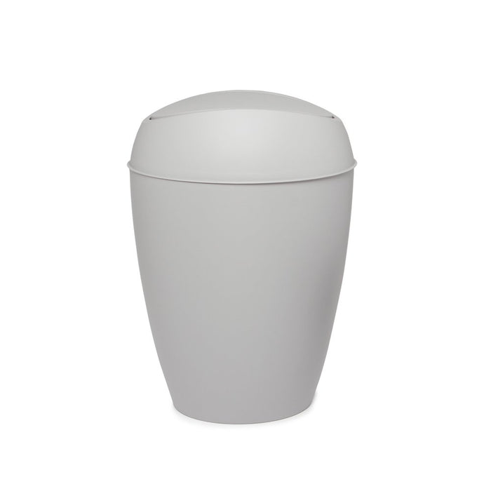 2.4 Gal Twirla Polypropylene Swing-Top Lid Bathroom Trash Can Garbage Can, Grey