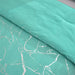 Silver Metallic Marble Comforter Set Queen Size Foil Print Glitter Bedding Set, Aqua/Silver