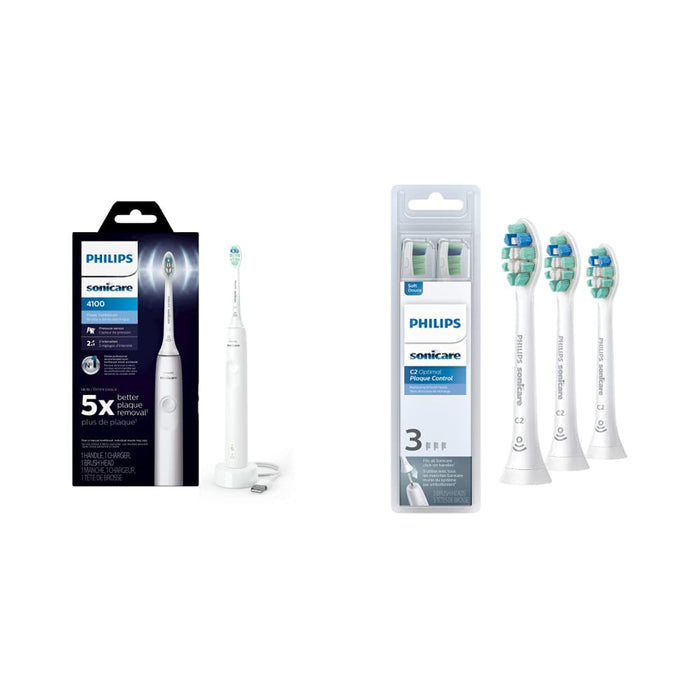 4100 Power Toothbrush, Rechargeable Electric Toothbrush with Pressure Sensor, Black HX3681/24