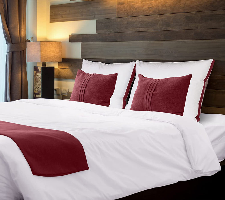 Bed Pillows for Sleeping Queen Size (Burgundy), Set of 2, Cooling Hotel Quality, Gusseted Pillow for Back, Stomach or Side Sleepers