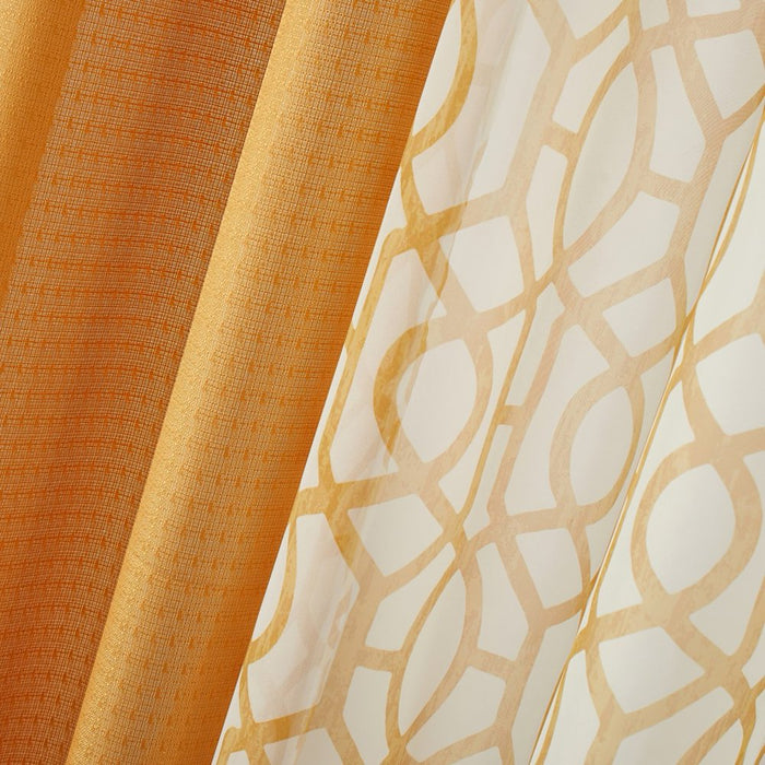 Mainstays Kingswood 4 Piece Window Curtain Panel Set, Brown Butter, 27.5X84
