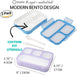 Bento Lunch Box Kids & Adult: Leakproof Lunch Containers for Boys & Girls with 3 Compartments - School, Daycare, Meal Planning Portion Control Container, Bpa-Free Boxes, Utensils | Blue Purple 2 Pack