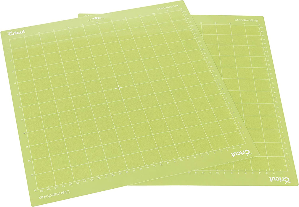 Cricut Standardgrip Machine Mats 12In X 12In, Reusable Cutting Mats for Crafts with Protective Film, Use with Cardstock, Iron On, Vinyl and More, Compatible with Cricut Explore & Maker (2 Count)