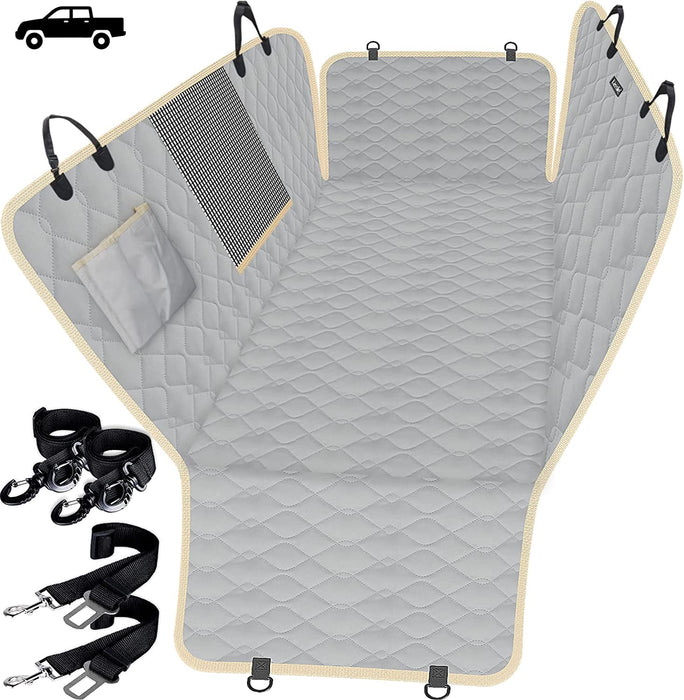 Dog Car Seat Covers for Back Seat Waterproof with Mesh Visual Window Durable Scratchproof Nonslip Dog Car Hammock with Universal Size Fits for Cars, Trucks & Suvs