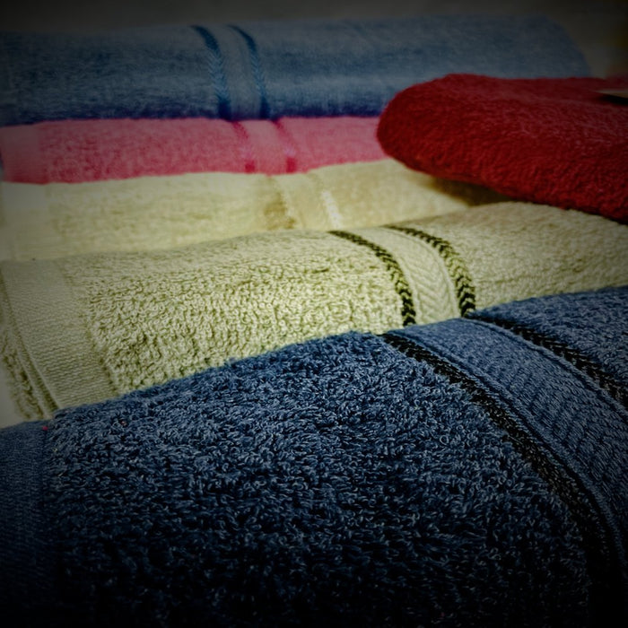 Springfield Linen Luxurious Viscose Embroidered 6 Pack Bath Towels Extra-Absorbent 100% Cotton - 27" X 54"
