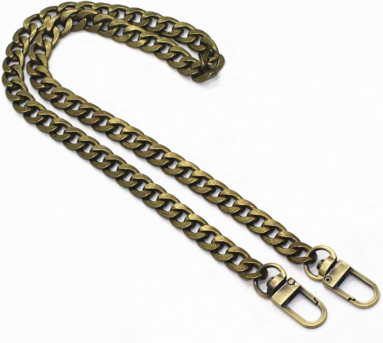 DIY Iron Flat Chain Strap Handbag Chains Purse Chain Straps Shoulder Cross Body Replacement Straps with Metal Buckles (31.5", Silver)