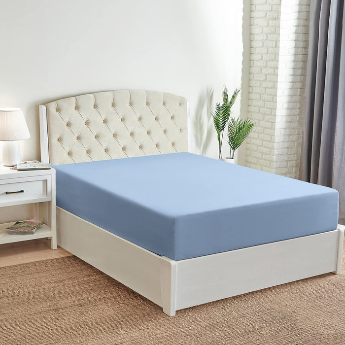 Queen Fitted Sheet - Deep Pocket Cooling Sheets up to 16 Inch - Hotel Luxury Bedding - Wrinkle, Fade, Stain Resistant - 1 Single Queen Fitted Sheet Only (Queen, Blue Hydrangea)
