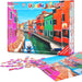 1000 Piece Puzzle for Adults, Anti-Glare Surface Vibrant Colors, Extra-Thick Blue Cardboard Jigsaw Puzzle for Adults and Kids 27.6"X 19.7" Colorful Venetian Houses