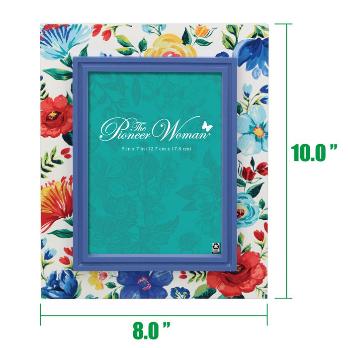 The Pioneer Woman 5X7 Blue Floral Picture Frame