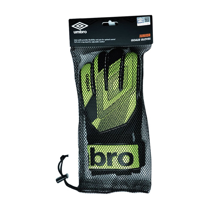 Umbro Junior Soccer Goalie Gloves, Green, 1 Pair, for Soccer Training, Medium Size, for Junior