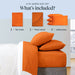 6 PC Sheet Set Sheets Deep Pockets 18" Eco Friendly Wrinkle Free Sheets Machine Washable Hotel Bedding Silky Soft - Autumn Orange Queen