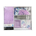 Mainstays 17-Piece Flower Polyester, Ceramic, Metal Bath Accessories Set, Purple