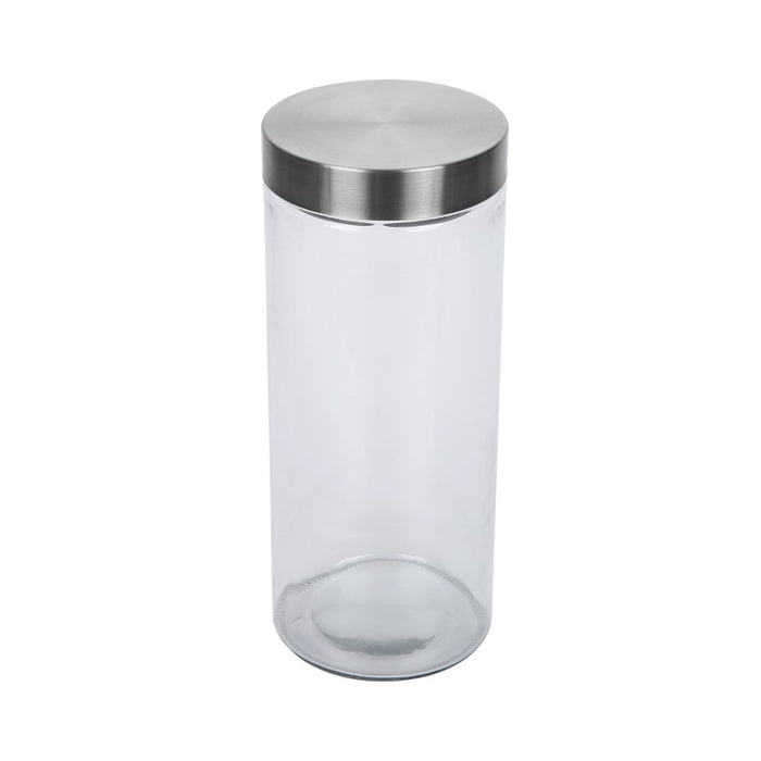 Mainstays Glass Storage Canisters with Stainless Steel Lids, 4 Piece Set