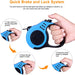Retractable Dog Leash 16Ft Heavy Duty Pet Walking Leash with Anti-Slip Handle One-Hand Brake Blue