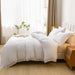 3Pcs Fringe White Tassel Comforter Set Queen Boho Bohemian Cute Soft Tufted Microfiber Bedding Sets Modern Style for Men and Women (1 Comforter + 2 Pillowcases)
