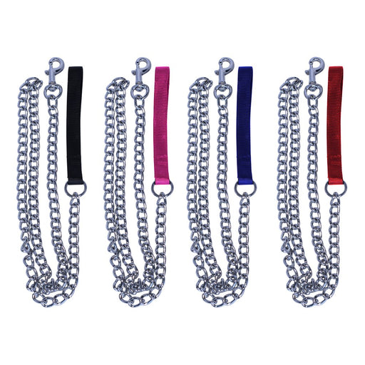 Pet Champion 5' Nylon & Steel Chain Dog Leash, Silver, M/L
