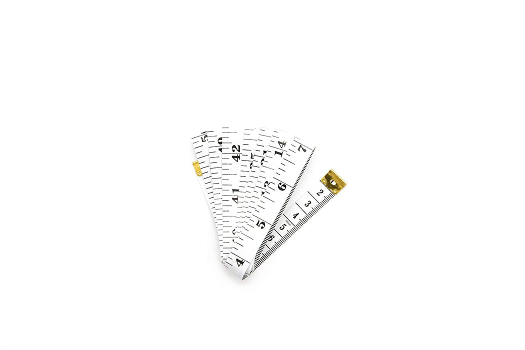 Soft Tape Measure Double Scale Body Sewing Flexible Ruler for Weight Loss Medical Body Measurement Sewing Tailor Craft Vinyl Ruler, Has Centimetre Scale on Reverse Side 60-Inch（White）