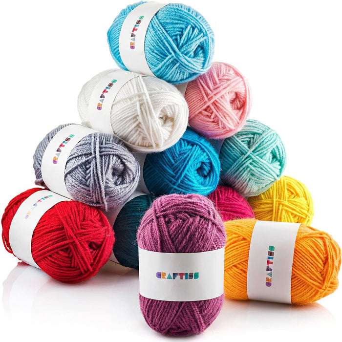 30X20G Acrylic Yarn Skeins - 1300 Yards of Soft Yarn for Crocheting and Knitting Craft Project, Assorted Starter Crochet Kit Yarn Bulk for Adults and Kids