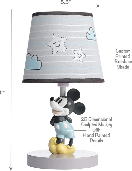 Disney Baby Moonlight Mickey Mouse Lamp with Shade & Bulb - Gray