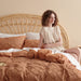 Bedsure Twin Duvet Cover Set - Duvet Cover Twin Size, Twin Bohobedding for All Seasons, 2 Pieces Embroidery Shabby Chic Home Bedding Duvet Cover Set (Burnt Orange, Twin, 68X90'')