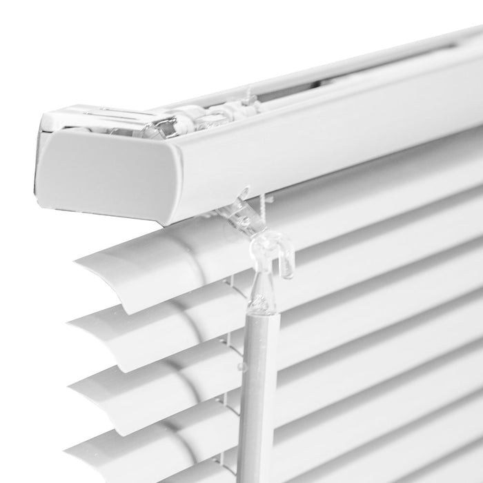 Cordless 1-Inch Vinyl Mini Blinds, Gloss White (Room Darkening) 78"W X 84"H