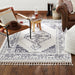 Wanda June Home Persian Shag with Fringe Area Rug, Blue/Ivory, 5'2" X 7'2" by Miranda Lambert