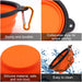 Collapsible Dog Bowl, 2 Pack Collapsible Dog Water Bowls for Cats Dogs, Portable Pet Feeding Watering Dish for Walking Parking Traveling with 2 Carabiners (Small, Orange+Pink)