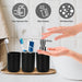 Delaman Bathroom Sets Accessories,Plastic 6 Piece Bathroom Accessory Set Bathroom Trash Can Set with Drawstring Trash Bags,Soap Dispenser,Tooth Mug,Soap Dish,Toilet Brush Holder