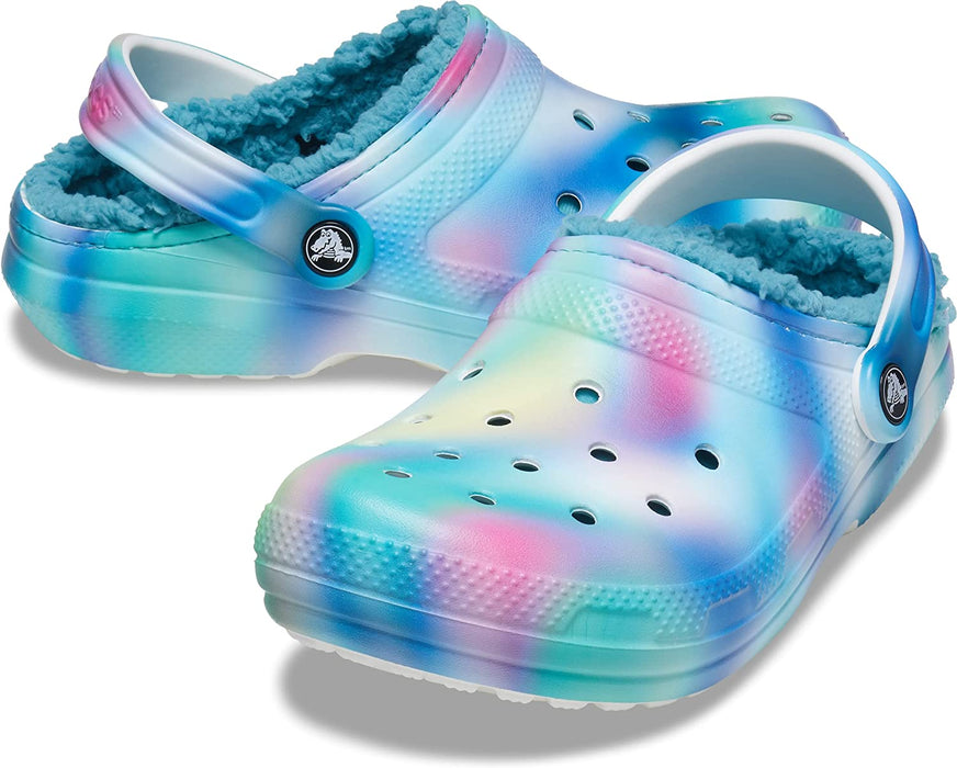Unisex-Adult Classic Tie Dye Lined Clogs | Fuzzy Slippers