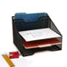 Mind Reader 3 Tier 5 Compartments Desk Organizer Tray, Black