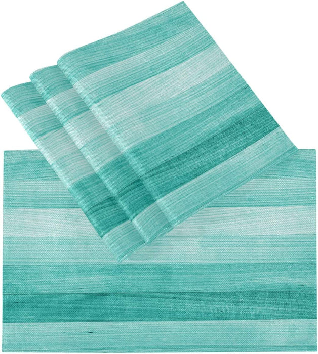 Pfrewn Winter Red Truck Dog Snow Placemats Set of 6 Table Mat Christmas Snowflake Place Mat Double-Sided Print 12" X 18" Dining Home Kitchen Xmas Table Decoration