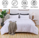 Seersucker Queen Comforter Set (90X90 Inches), 3 Pieces - 100% Soft Washed Microfiber Lightweight Comforter with 2 Pillowcases, All Season down Alternative Comforter Set for Bedding, White