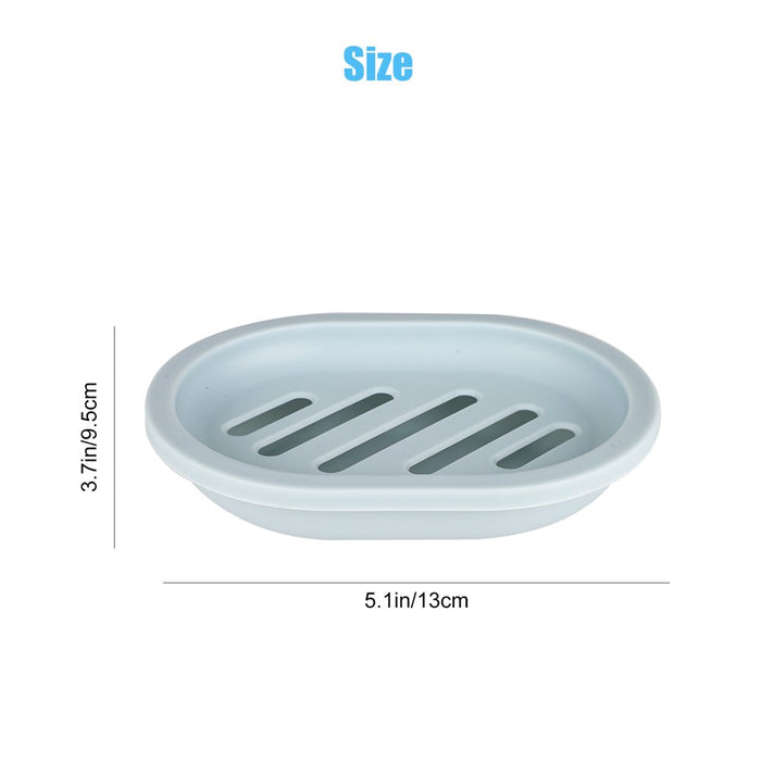 2Pcs Soap Dish with Drain, Soap Holder with Water Tray, Easy Cleaning Soap Saver Dry Stop, Mushy Soap Tray for Shower Bathroom Kitchen, Grey/Green/Blue/Pink