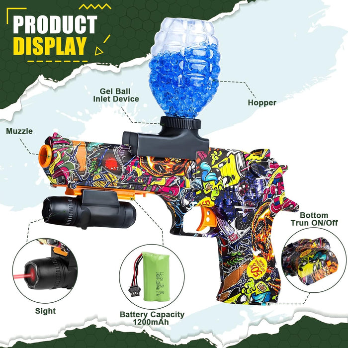 Gel Ball Blaster- Splatter , Shoots Gel Ball- Backyard Fun and Outdoor Games for Boys and Girls Ages 9+ (1087)