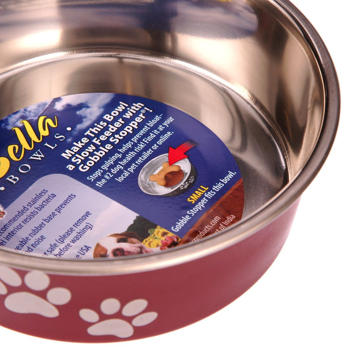 Loving Pets Bella Small Bowl, Merlot
