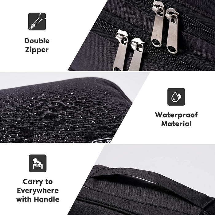 Electronics Organizer,  Electronic Accessories Bag Travel Cable Organizer Three-Layer for Ipad Mini, Kindle, Hard Drives, Cables, Chargers (Three-Layer-Black)
