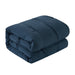 Sharper Image 9-Piece Navy down Alternative Pintuck Bed-In-A-Bag Set, King