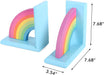 Wooden Rainbow Book Ends Non-Skid Cute Kids Bookends Book Stoppers for Girls Home Children'S Room Classroom Nursery Decor, Pack of 2