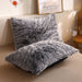 3 Piece Faux Fur Duvet Cover Set, Luxury Long Plush Fuzzy Comforter Cover Set, Ultra Soft Velvet Furry Bedding Set with 2 Pillow Covers, Zipper Closure, Queen Size, Black Ombre