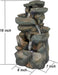 Rockery Tabletop Fountain - 16 H”5-Tier Resin Crafted Stacked Rockery Waterfall Fountain with Light&Cascading Water Stream for Indoor Outdoor, Relaxation Water Feature with Submersible Pump
