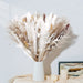120 Pcs Dried Pampas Grass Dried Flowers Bouquet Natural Pampas Grass Decor White & Brown Pompous Grass Bunny Tails Reed for Farmhouse Rustic Party Wedding Boho Home Decorations, 17.5''