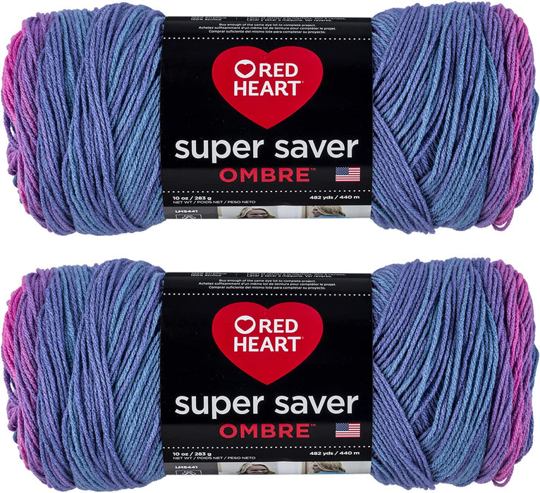 Red Heart Super Saver Jumbo Yarn, Sunny 2 Pack