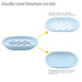 2-Pack Soap Dish with Drain, Soap Holder, Soap Saver, Easy Cleaning, Dry, Stop Mushy Soap (Blue)