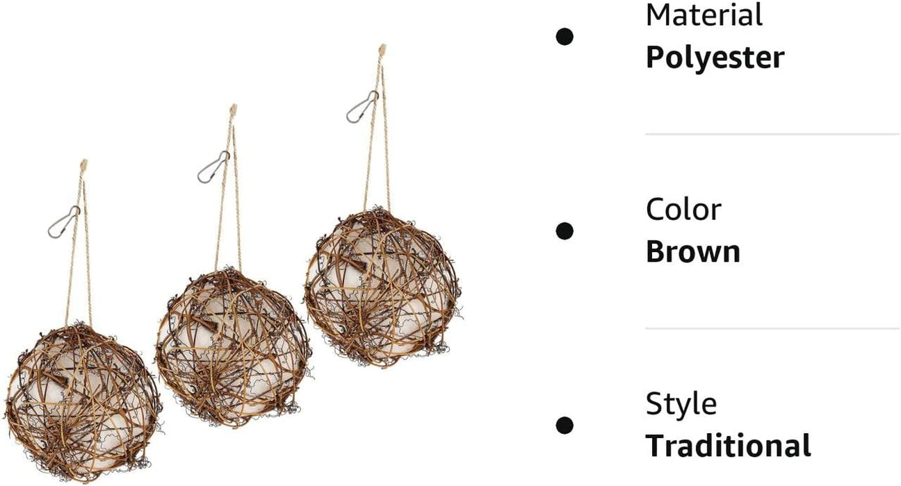Set of 3 Globe Hummingbird Nesters, Full of Bird Nesting Materials, Design for Bird Lovers, Idea Bird Gifts in Outdoor Indoor Patio Garden