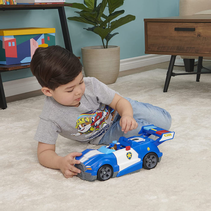 Paw Patrol, Chase 2-In-1 Transforming Movie City Cruiser Toy Car with Motorcycle, Lights, Sounds and Action Figure, Kids Toys for Ages 3 and Up
