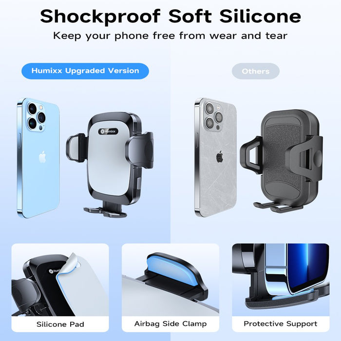 [2023 OVER-THE-TOP Stabiility]  Phone Mount for Car Vent Clip Universal Grey Car Phone Holder Mount Hands-Free Cell Phone Holder for Car Air Vent Clip for Iphone 14 Samsung Note ＆ All Phones