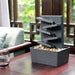 Kalona Indoor Relaxation Tabletop Fountain with Reflective Lighting and River Rocks Meditation Ladder Water Fountain Peaceful Fountains Home/Office Decor(K18036G)
