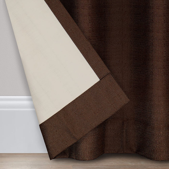 Eclipse Samara Solid Color Blackout Rod Pocket Single Curtain Panel, Espresso, 42 X 54