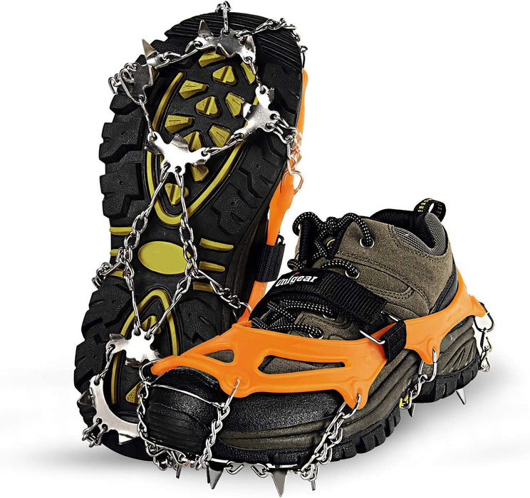 Traction Cleats Ice Snow Grips with 18 Spikes for Walking, Jogging, Climbing and Hiking